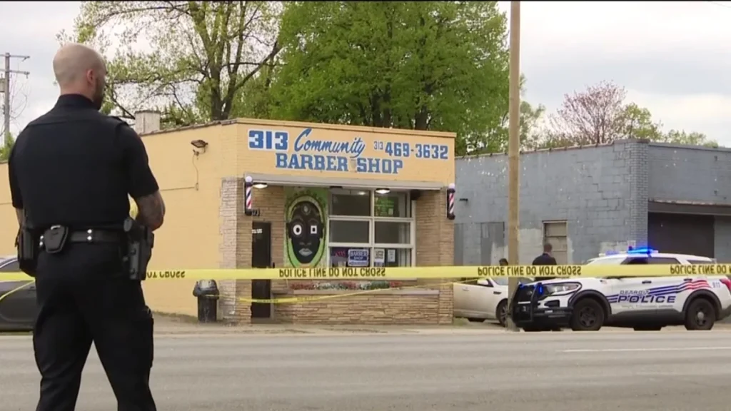 Detroit barbershop shooting caught on camera; suspect at large
