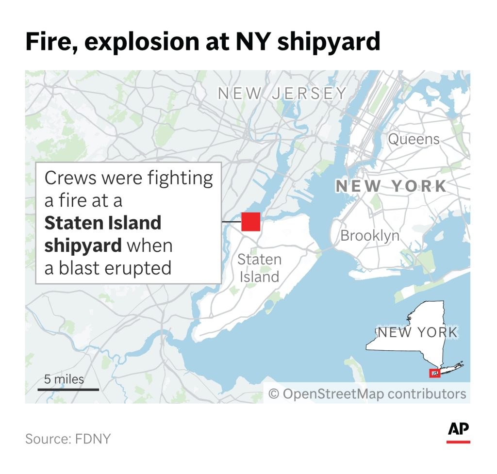 1 dead, 36 hurt in New York City shipyard blast