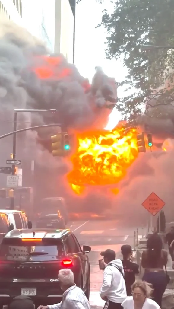 Insane video shows MTA car explode near Wall Street’s Charging Bull