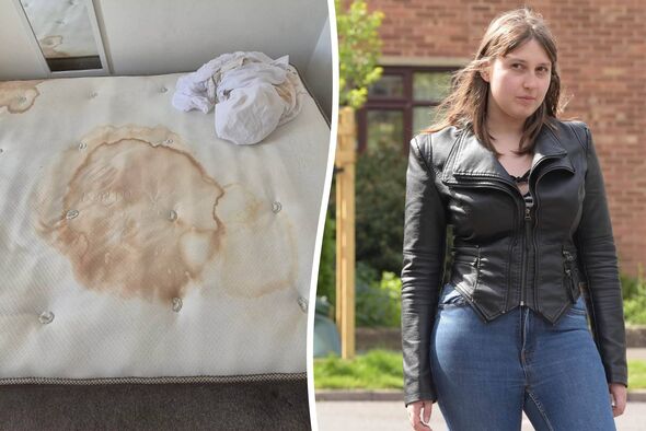 Woman horrified after moving into moldy home to find blood-soaked mattress