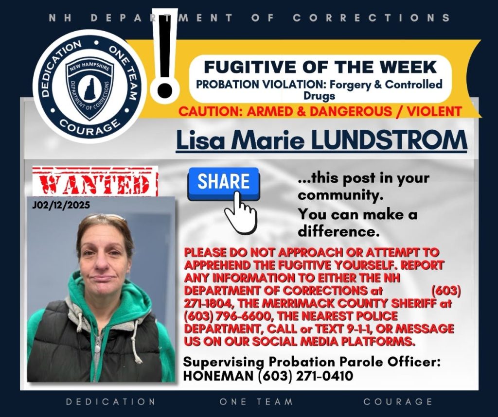 Department Of Corrections: Armed & Dangerous Felon Fugitive Wanted In New Hampshire, Massachusetts