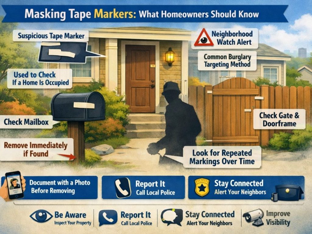 Masking Tape Found on Homes—Burglary Warning