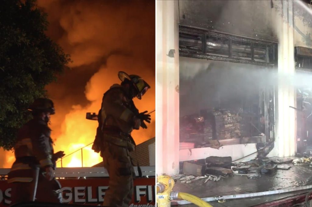 Over 100 Firefighters Tackle Early Morning Blaze in Downtown L.A.